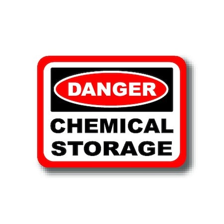 Ergomat 12in x 9in RECTANGLE SIGNS - Danger Chemical Storage DSV-SIGN 108 #0351 -UEN